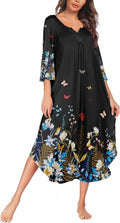 Ekouaer Long Nightgown for Women Full Length Nightshirt - Comfortable