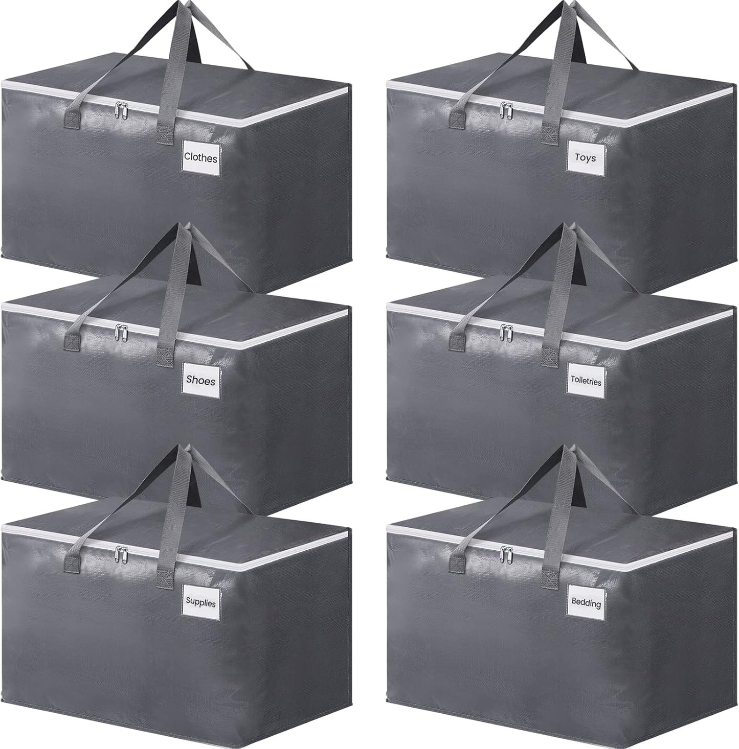 BlissTotes Large Moving Boxes with Zippers & Handles for Storage