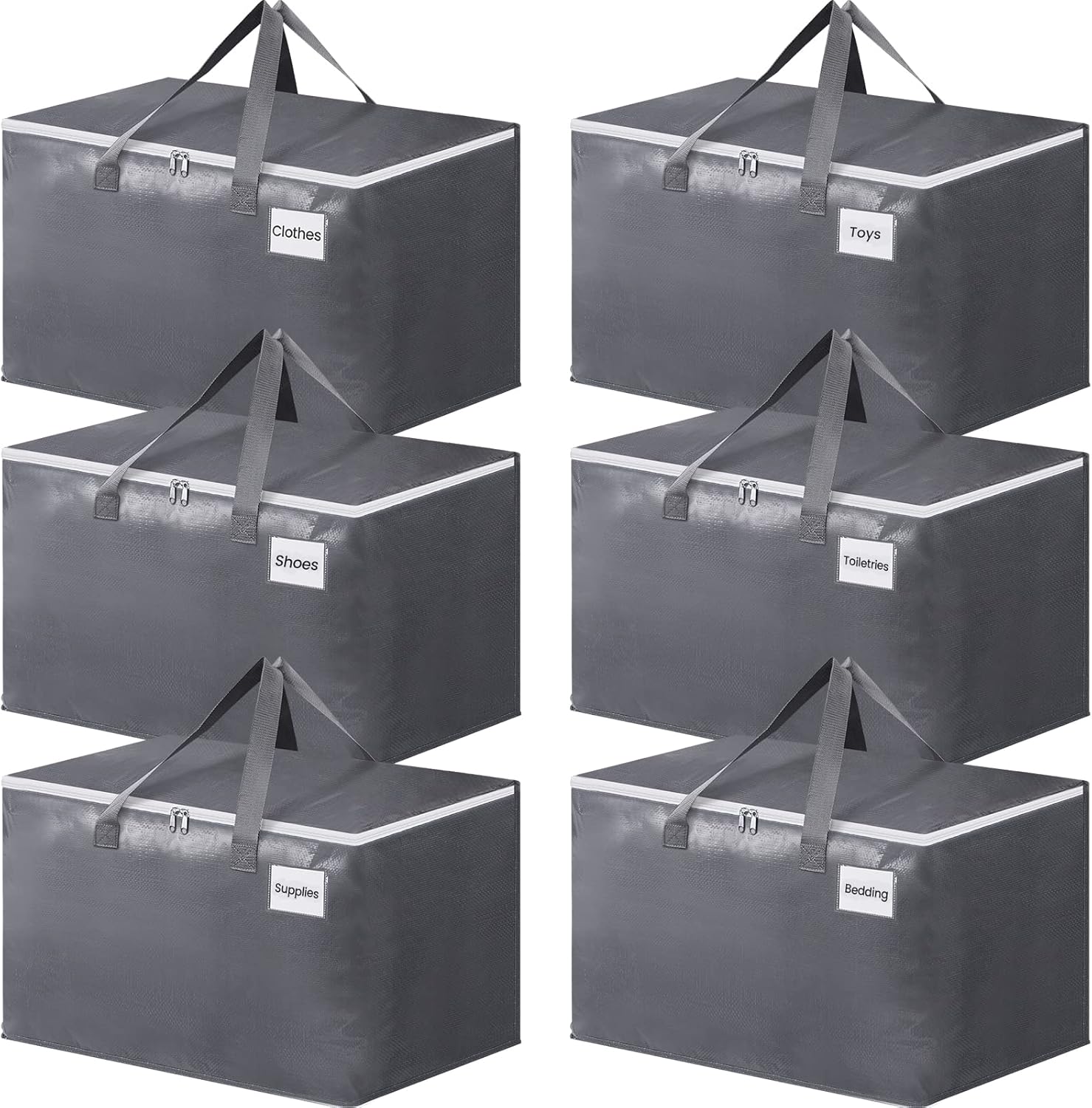BlissTotes Large Moving Boxes with Zippers & Handles for Storage