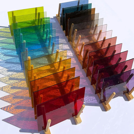 LITMIND 24 Sheets Transparent Stained Glass for Crafts