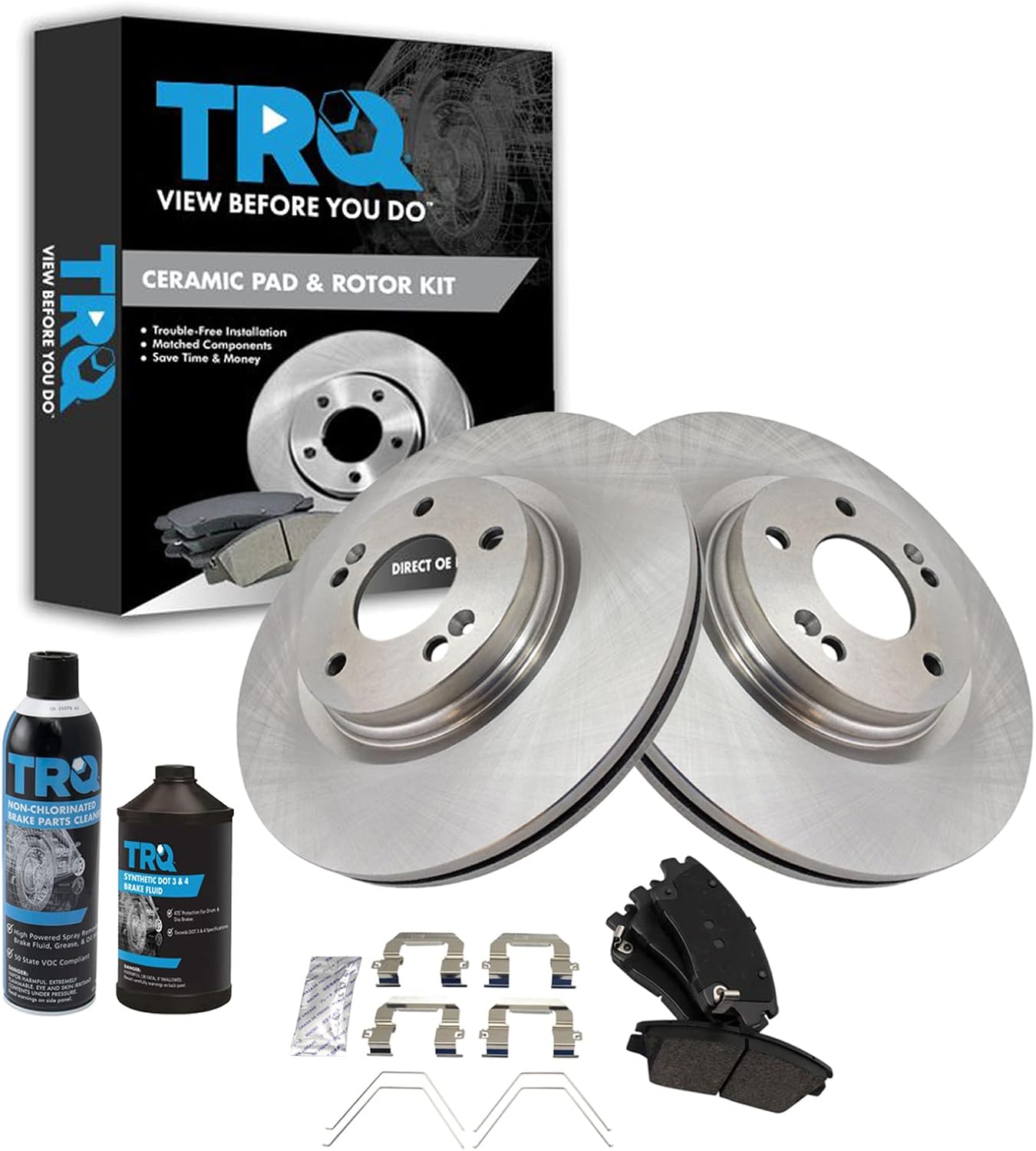 TRQ Front Brake Pad & Rotor Kit for Hyundai Elantra & Tucson