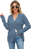Womens Cardigan Sweaters Cable Knit Chunky Open Front Button Down Wear