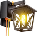 Porch Lights with Outlet Dusk to Dawn Outdoor Wall Sconce - Built-in