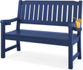 LUE BONA Outdoor Bench 2-Person HDPS Patio Bench - Weatherproof