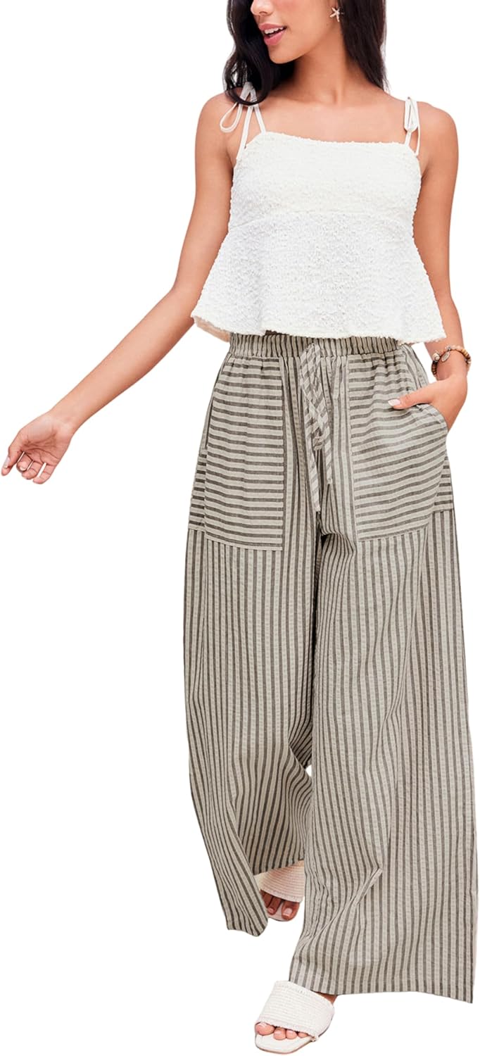 Yeokou Women's Wide Leg Pants for Casual Summer Style