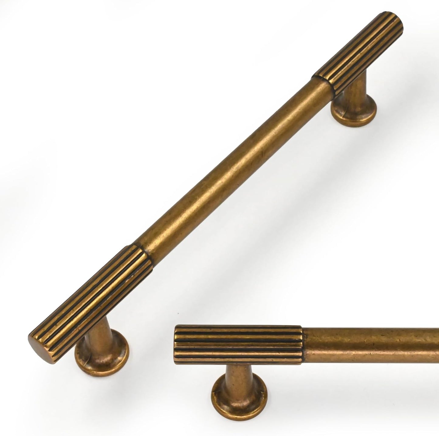 10 Pack Antique Brass Cabinet Pulls for Kitchen and Furniture