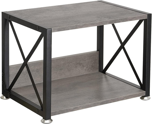 Giikin Desktop Printer Stand with 2 Tier Wood Shelves - Organize Efficiently!