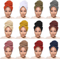 PWEOUKE Head Wraps for Black Women - 12 Extra Long Turbans