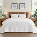 Cross Stitch Cotton Quilt Set King Size Bright White - Oversized