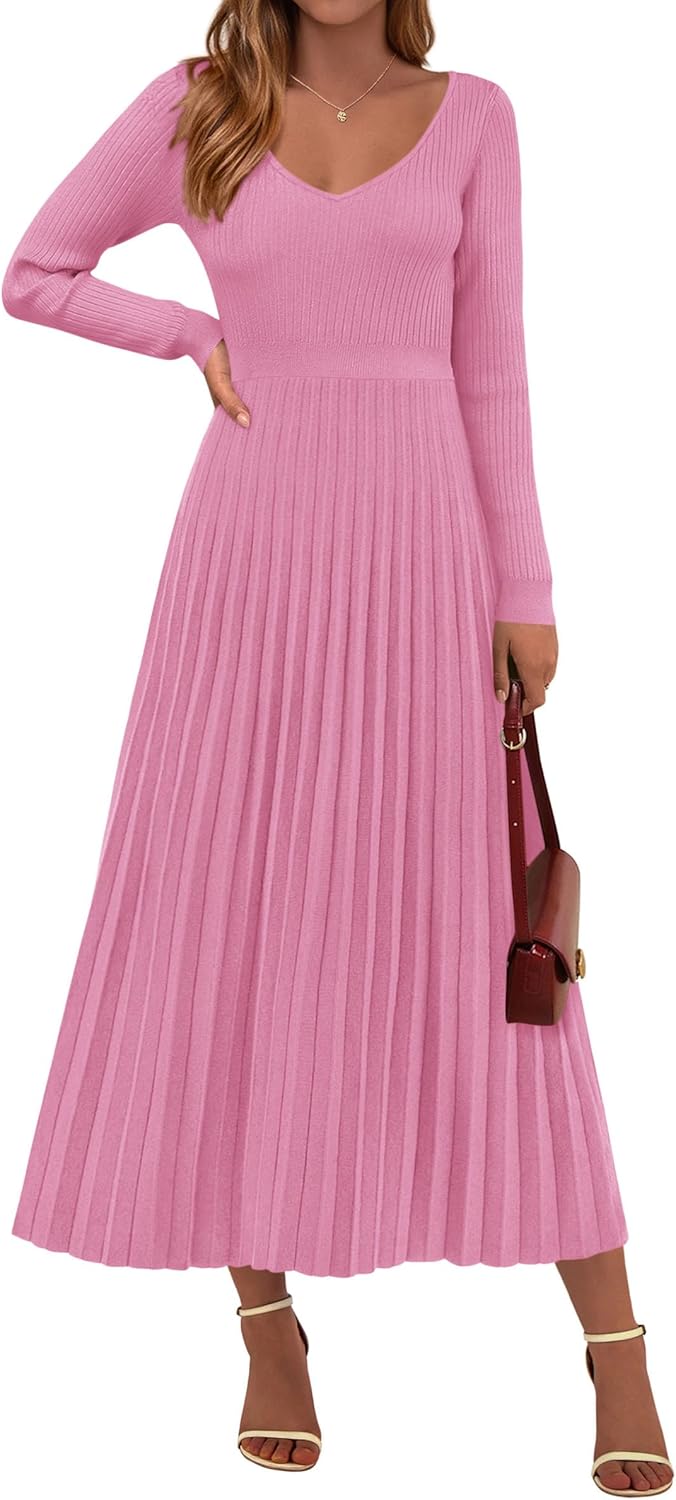 PRETTYGARDEN Women Sweater Dress for Elegant Fall Fashion