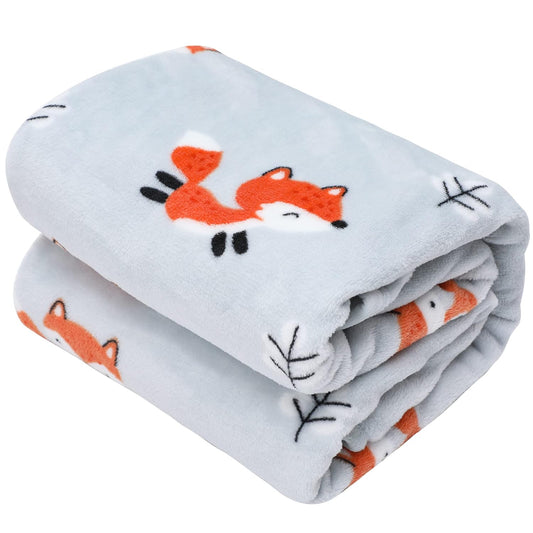 TILLYOU Toddler Flannel Blanket - Warm & Cozy Fox Forest! 