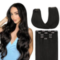 Clip in Real Human Hair Extensions for Natural Black Hair