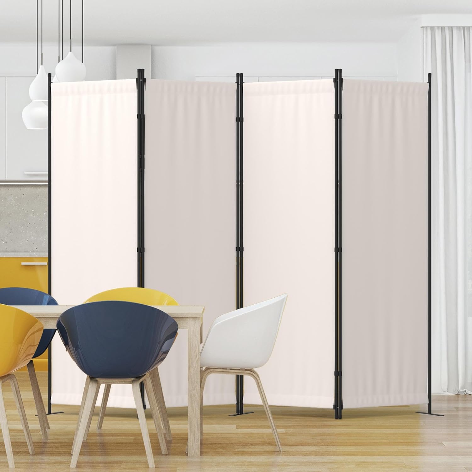 Room Divider 4 Panel Folding Privacy Screen for Versatile Use