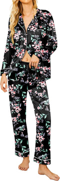 Silk Satin Pajamas for Women Long Sleeve 2-Piece Set - Soft Luxury