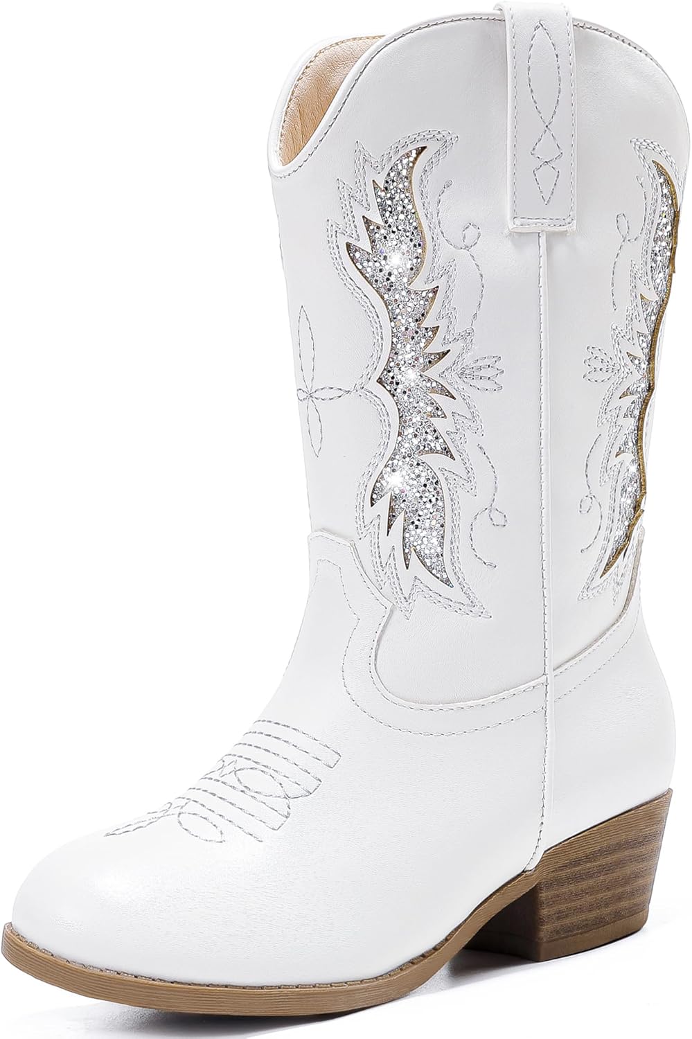 Sparkly Glitter Cowgirl Boots for Girls - Stylish Mid Calf Design