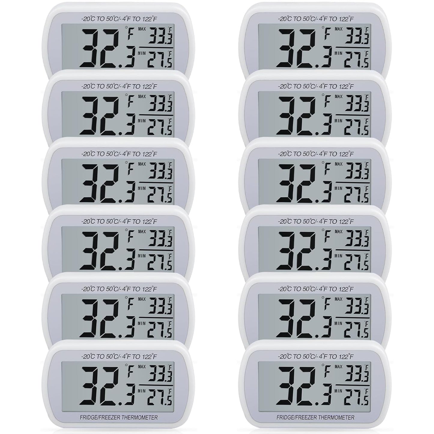 Waterproof Digital Refrigerator Thermometer with Large LCD Display