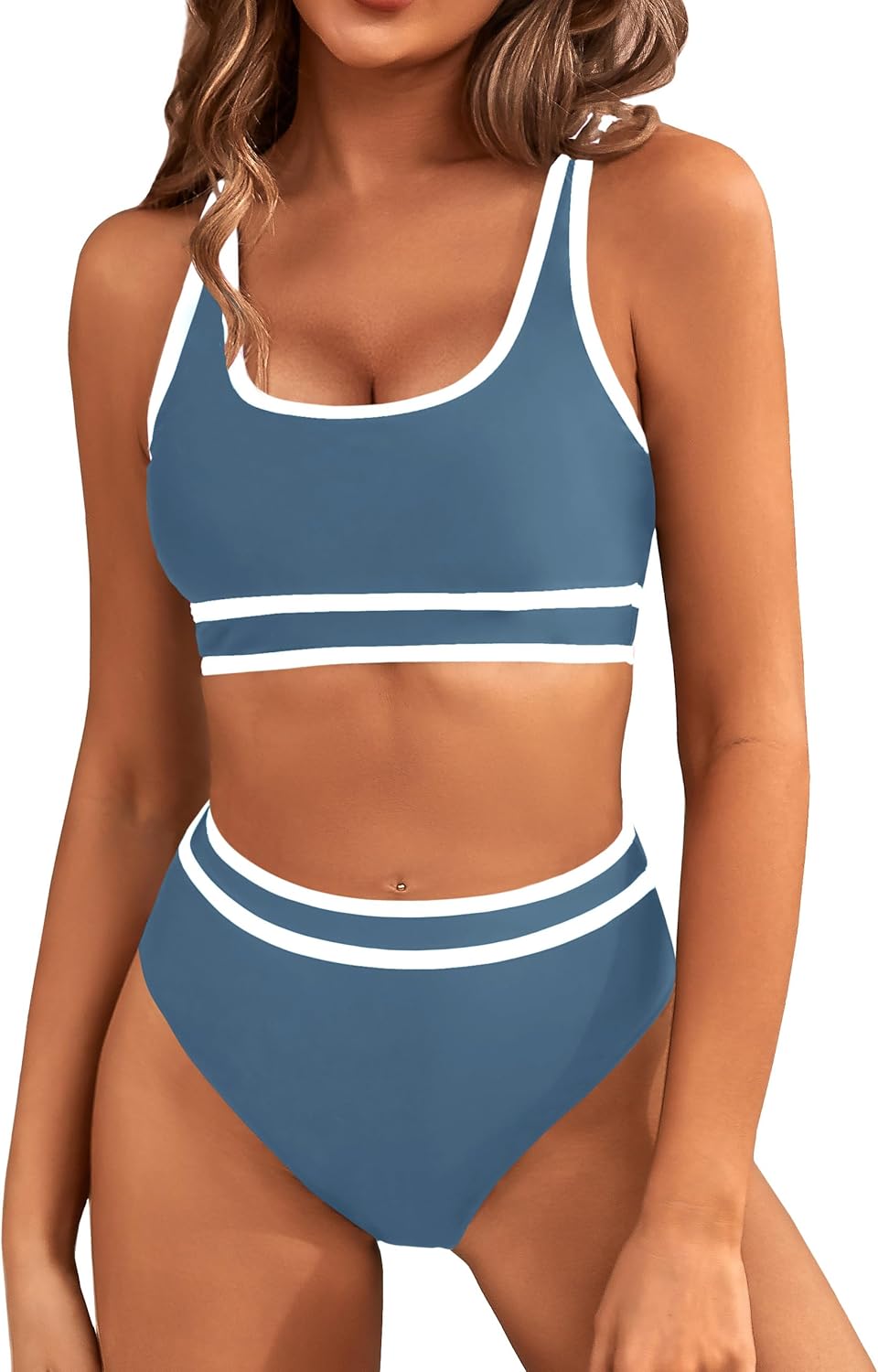 BMJL Women's High Waisted Bikini Sets for Sporty Summer Fun