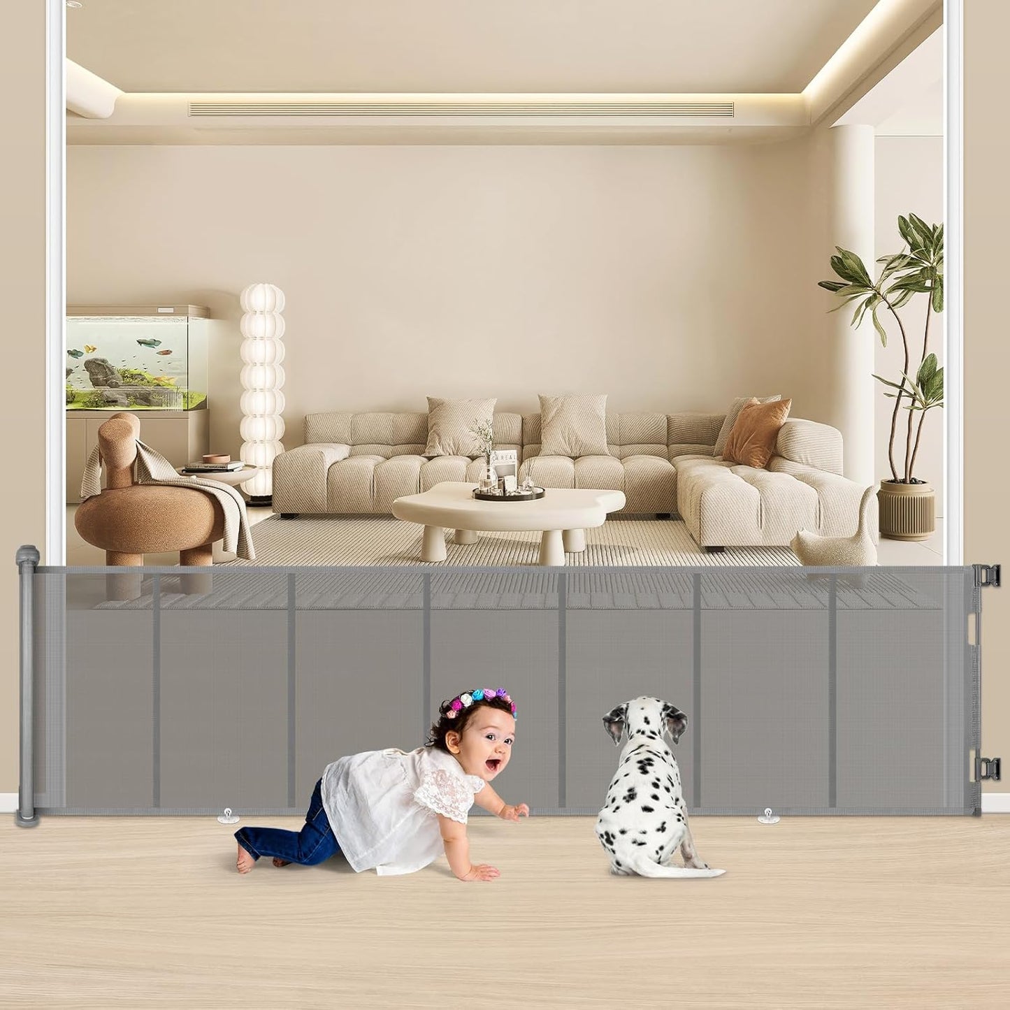 34X120 Extra Wide Safety Retractable Baby Gate for Kids & Pets