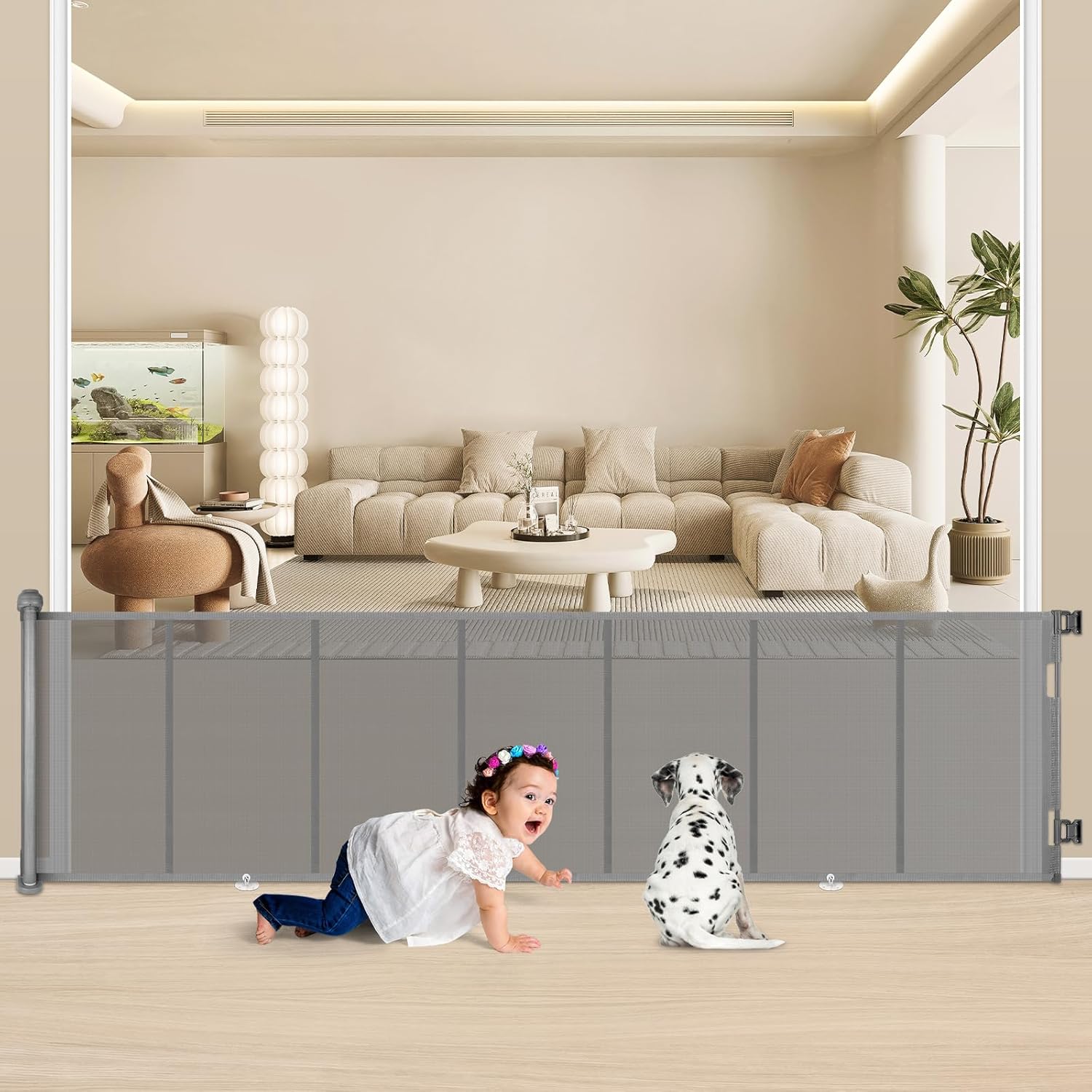 34X120 Extra Wide Safety Retractable Baby Gate for Kids & Pets