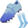 brooman Kids Firm Ground Soccer Cleats with Socks - Easy On
