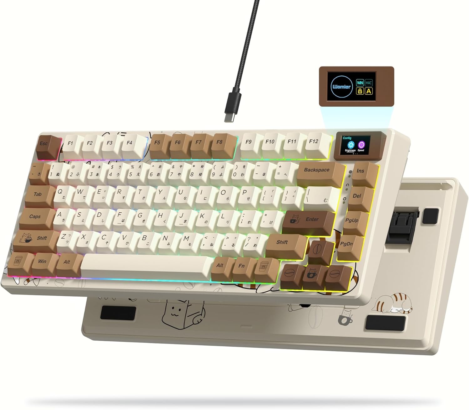 Womier SK80 Retro 75% Mechanical Gaming Keyboard with RGB