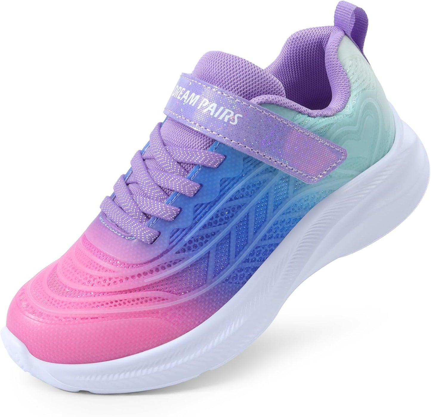 DREAM PAIRS Girls Tennis Sparkle Ease Running Sneakers for Kids