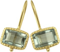Green Amethyst Gold Vermeil Drop Earrings - Elegant Everyday Gemstone
