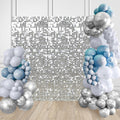 Silver Sequin Backdrop 9FTx4FT Shimmer Wall Backdrop - Sparkling Photo