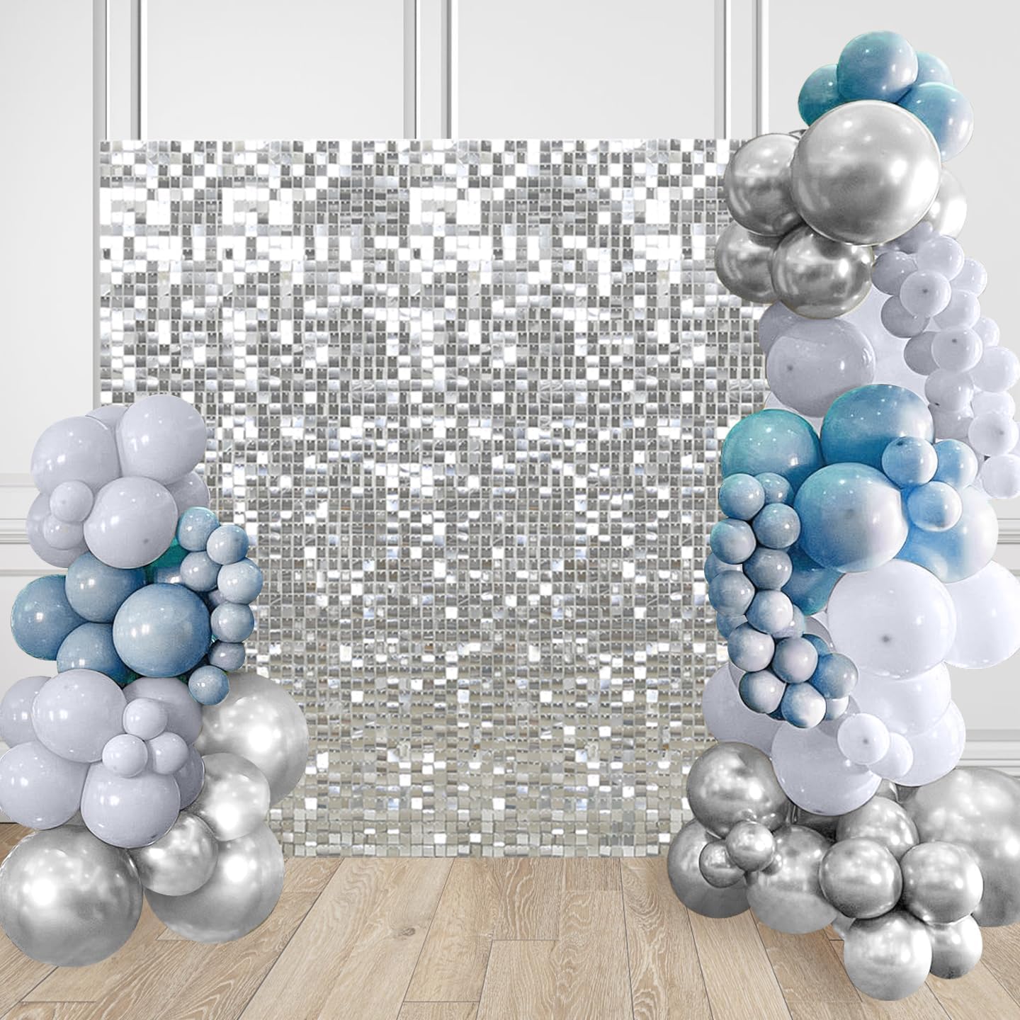 Silver Sequin Backdrop for Stunning Party Decorations and Events