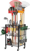 T1 Garden Tool Organizer with Lockable Wheels - Heavy Duty Rack