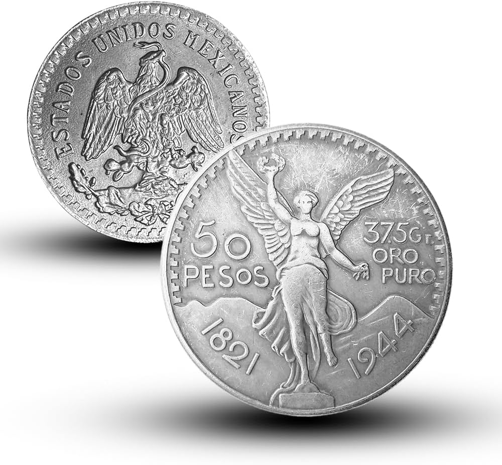 1944 Antique 50 Peso Mexican Coin for Collectors and Gifts