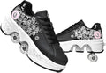 Double-Row Deform Wheel 2-in-1 Removable Pulley Skates - Hidden Wheels