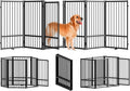 Full Metal Freestanding Dog Gate 32in Height - Foldable 6-Panel Gate