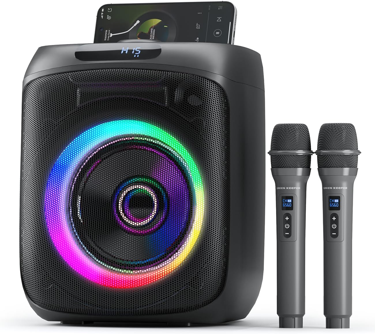 Karaoke Machine for Adults with Wireless Microphones and Remote