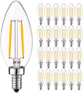 LUXRITE 4W Vintage Candelabra LED Bulbs Dimmable - Warm Edison Look
