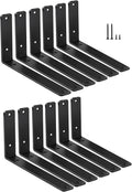 L 11in x H 6in Black L Shelf Bracket 12 Pack - Heavy Duty Support