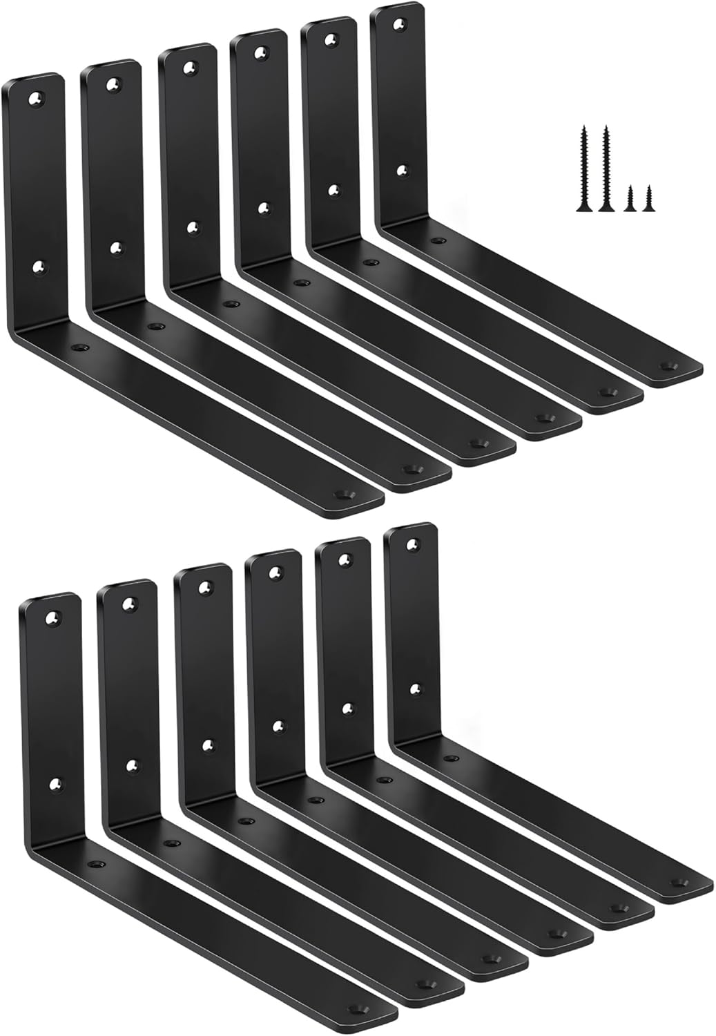 Heavy Duty L Shelf Brackets - 12 Pack for Versatile Use