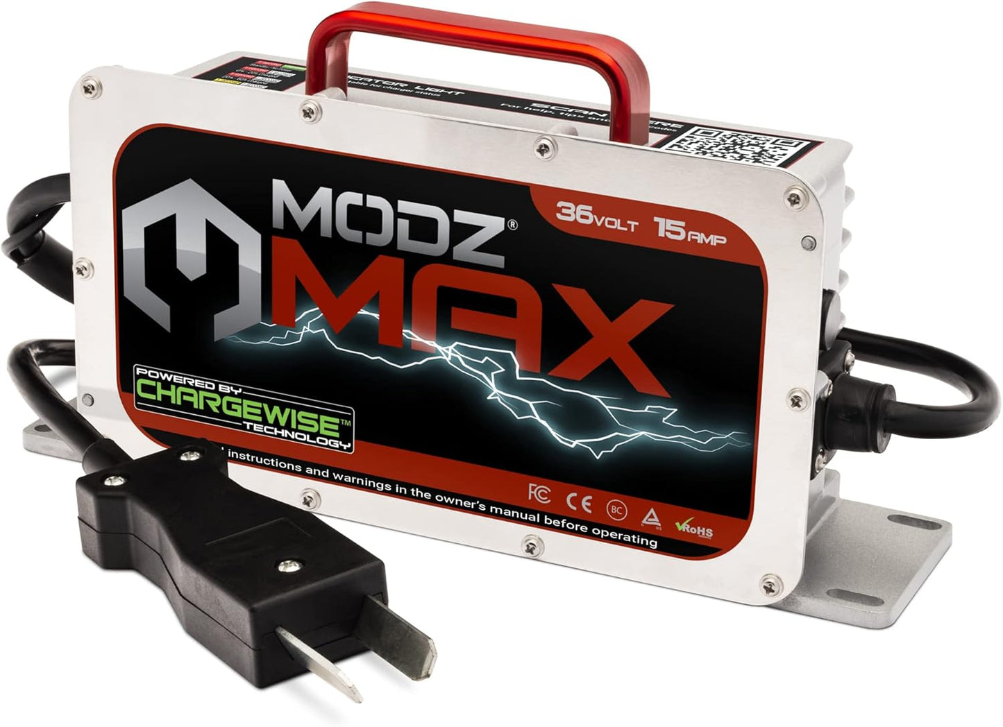 Fast Charging for 36V Golf Carts | MODZ Max36 15A Compatible with Club Car, EZGO, Yamaha | Crowfoot Plug
