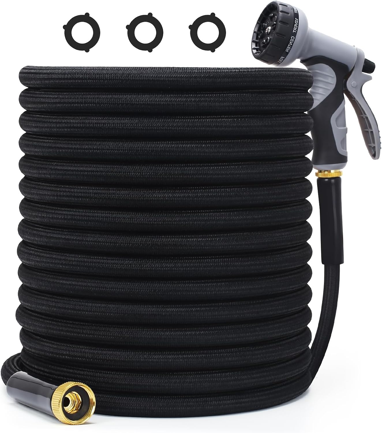 Sturdy Lightweight Garden Hose 100ft with 10 Spray Patterns for Yard
