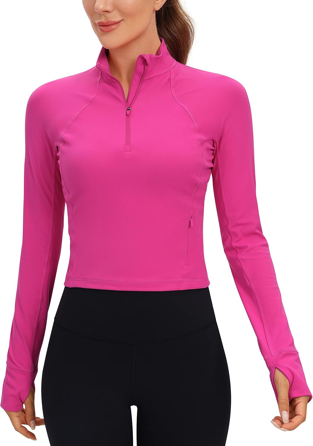 CRZ YOGA Women's Butterluxe Long Sleeve Athletic Crop Top