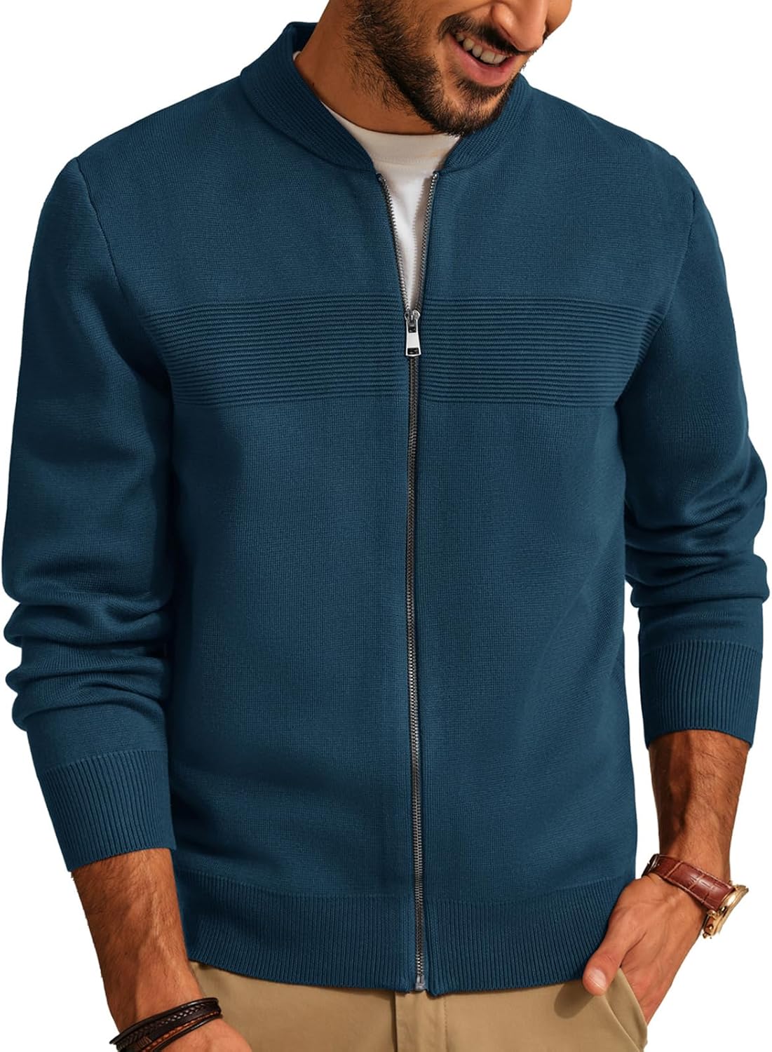 Mens Full Zip Cardigan Sweater for Stylish Comfort and Warmth