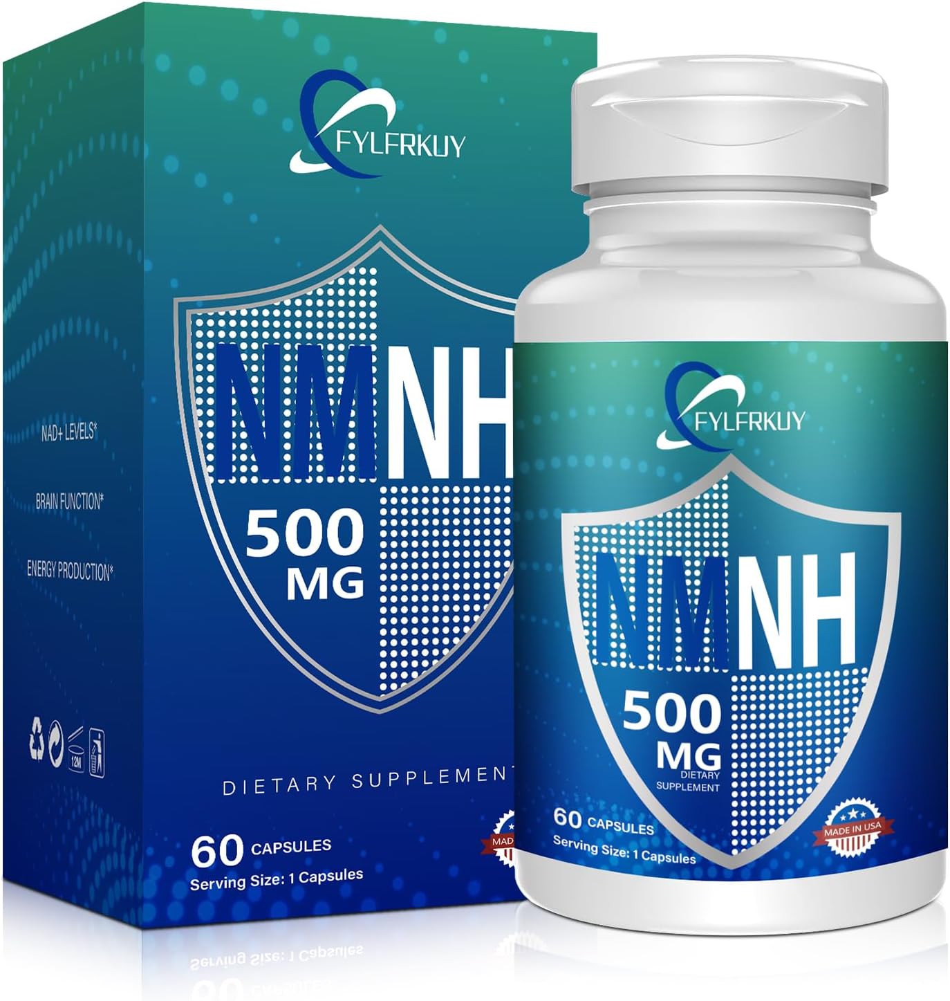 NMNH 500mg Per Serving Supplements for Energy and Anti-Aging