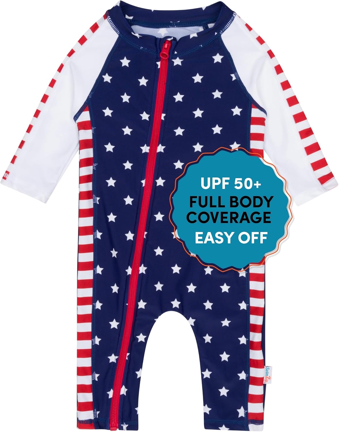 SwimZip Boys' Long-Sleeve UPF 50+ Swimsuit for Sun Safety