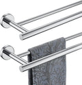 JQK Double Bath Towel Bar 33 in Polished Chrome - Sturdy, No-Squeeze