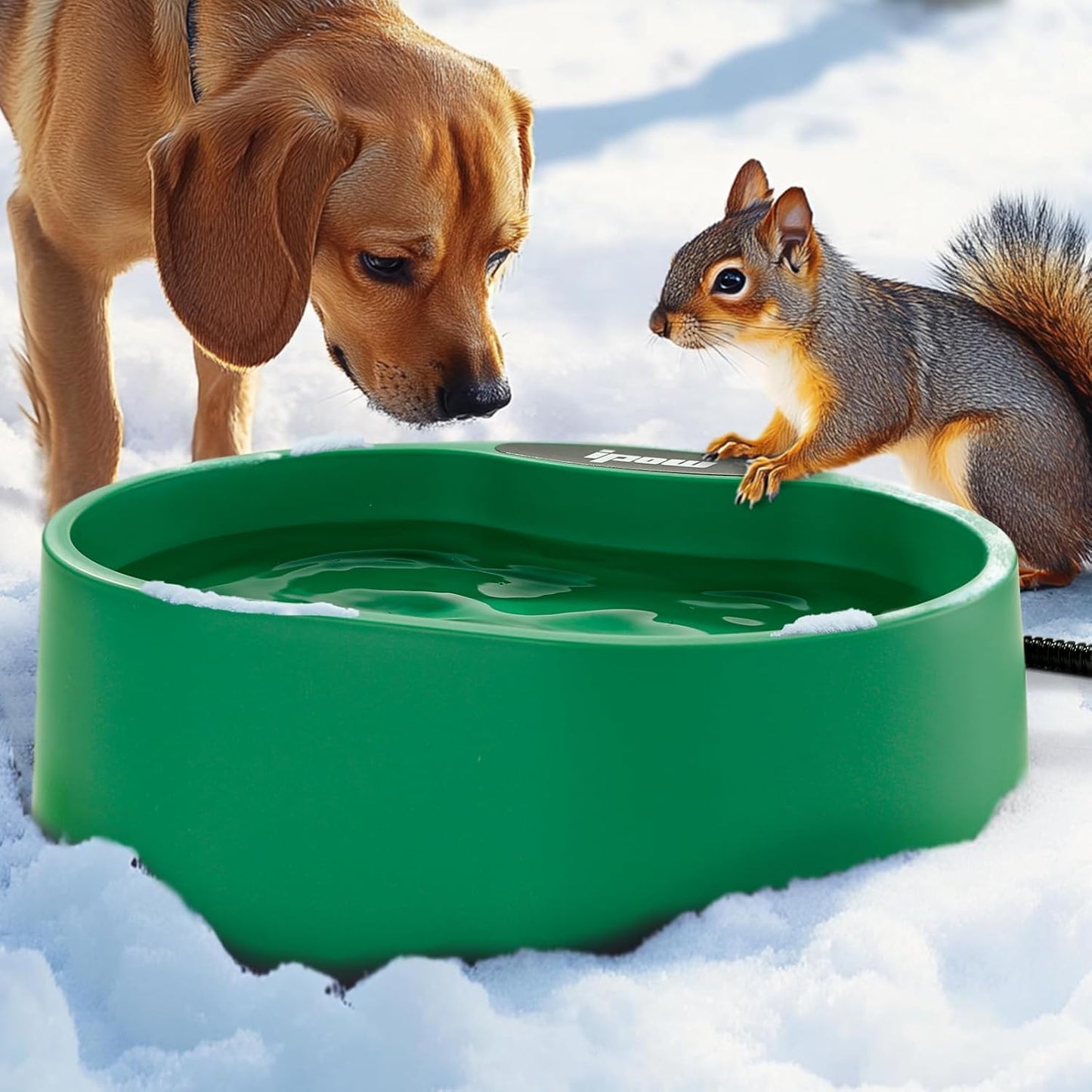 IPOW 3.5L Heated Pet Water Bowl - Warm 38-40C, Anti-Chew & Waterproof Cord