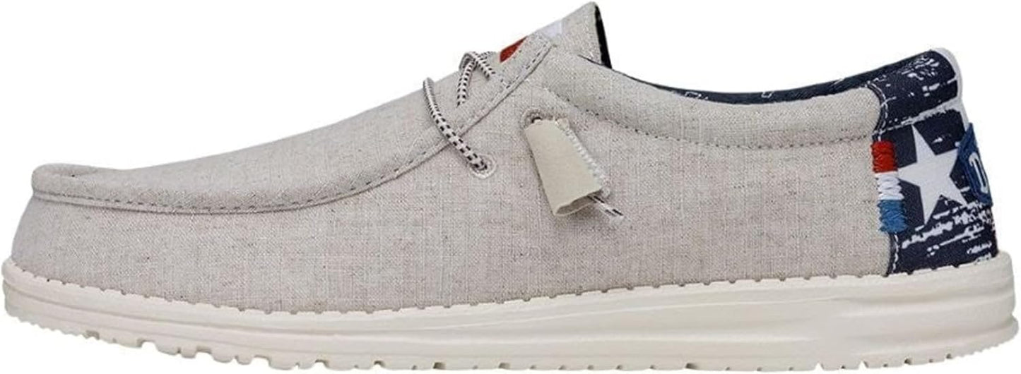 HEYDUDE Mens Wally Stretch Canvas Loafers for Everyday Comfort
