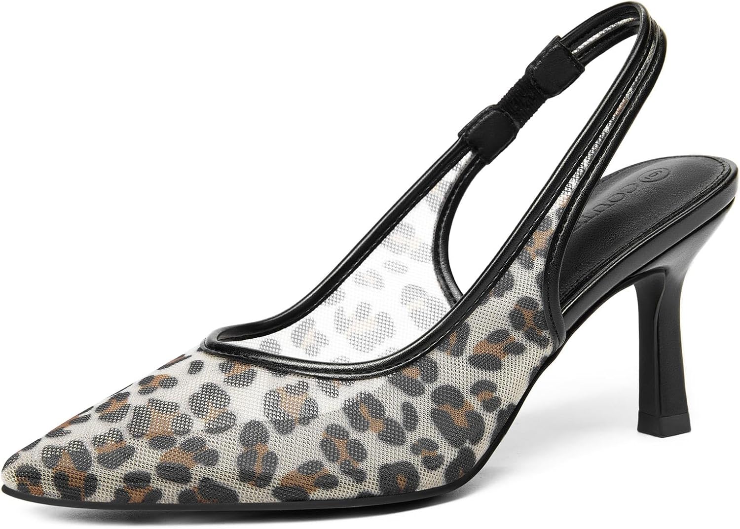Coutgo Womens Mesh Slingback Kitten Heels for Elegant Style