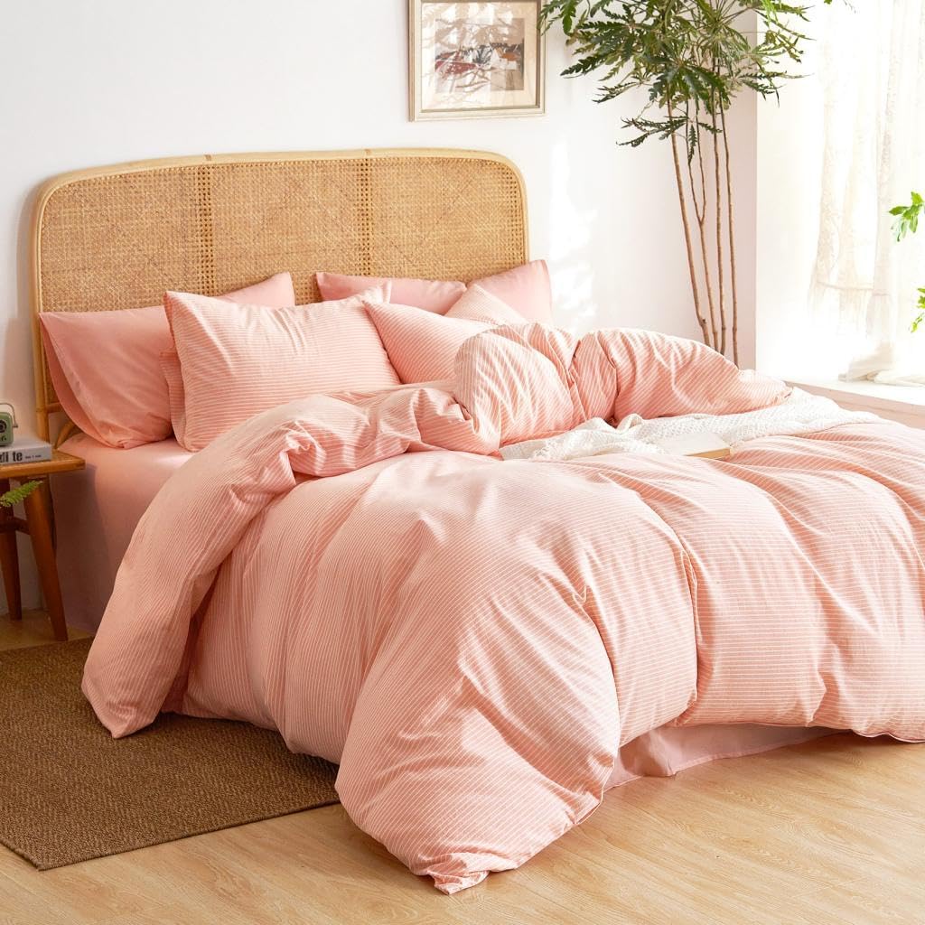 Striped Cotton Duvet Cover Set for King Size Bedding Needs