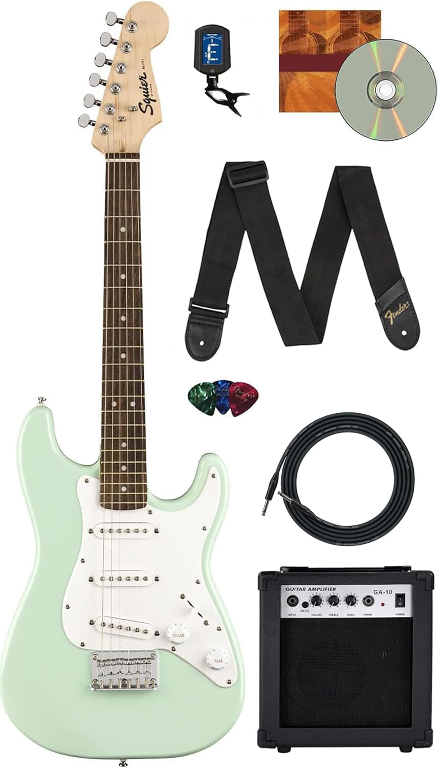 Fender Squier 3/4-Size Kids Mini Strat Electric Guitar Bundle