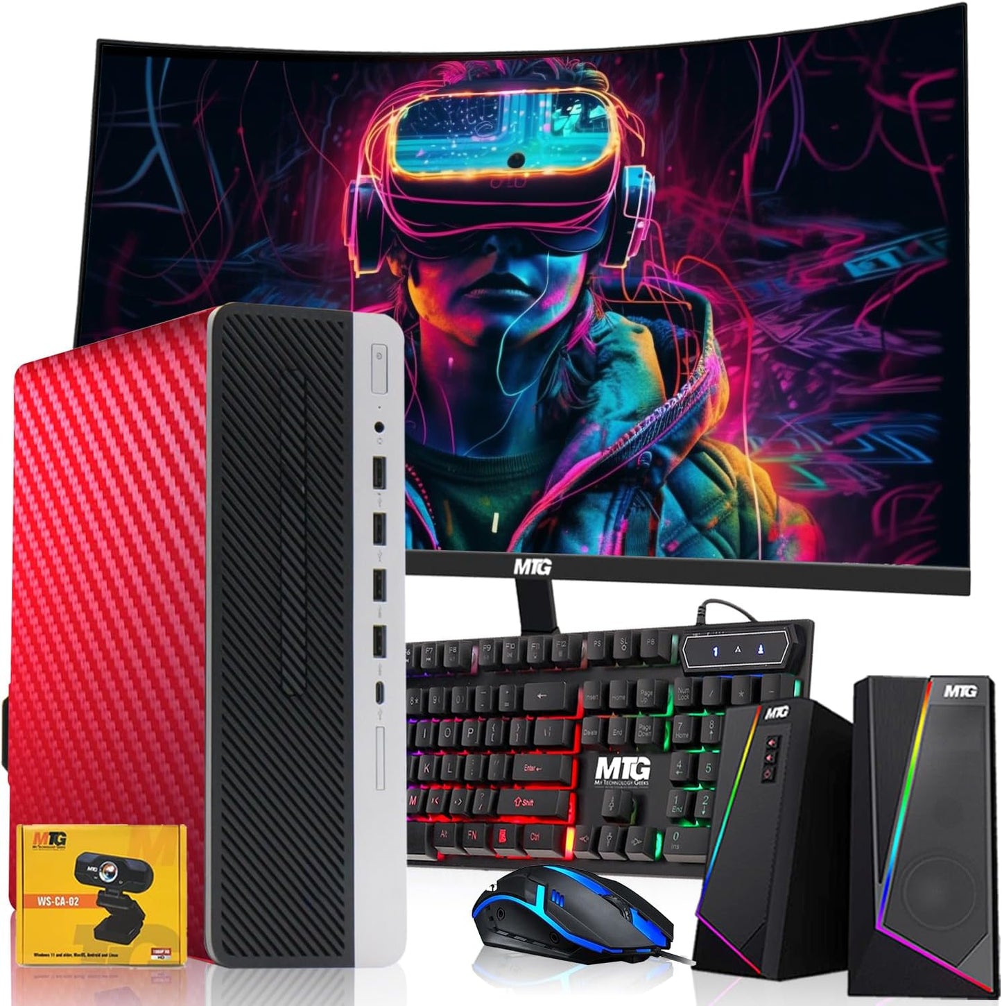 TechMagnet HP G3 Gaming Desktop with 24-Inch Curved Monitor